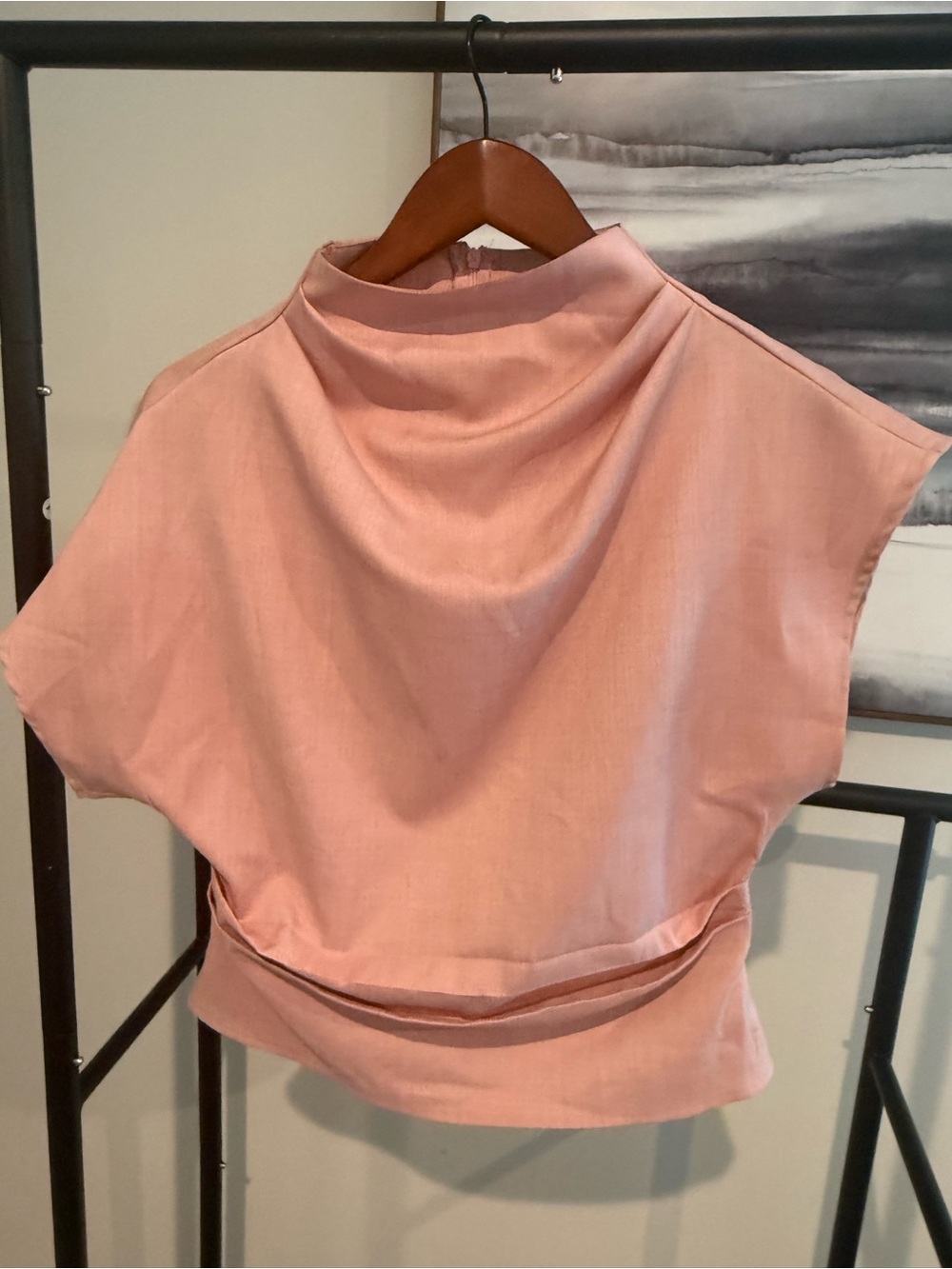 SHEIN Dusty Pink Mock Neck Boxy Tunic